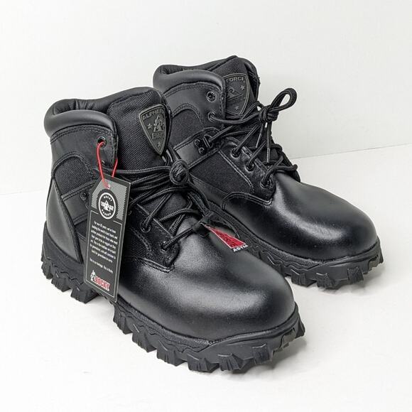 Rocky Alpha Force Composite Toe Work Boots, Black, Men\'s 6 Wide main image 4